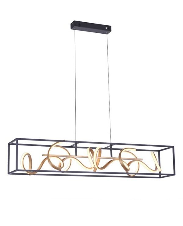 Hanging lamp black with gold